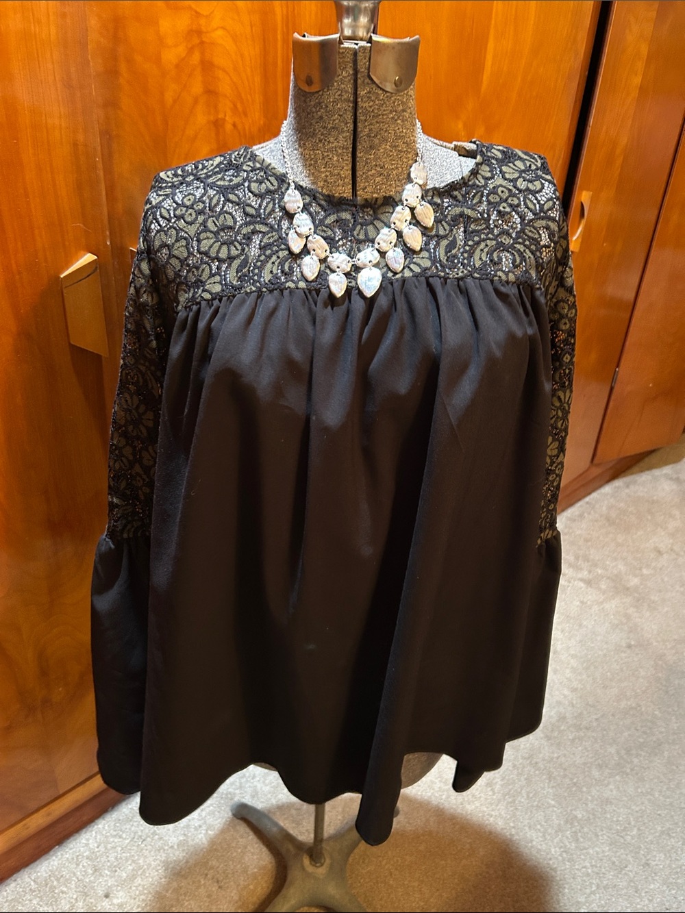 Lane Bryant Black Lace Yoke Tunic